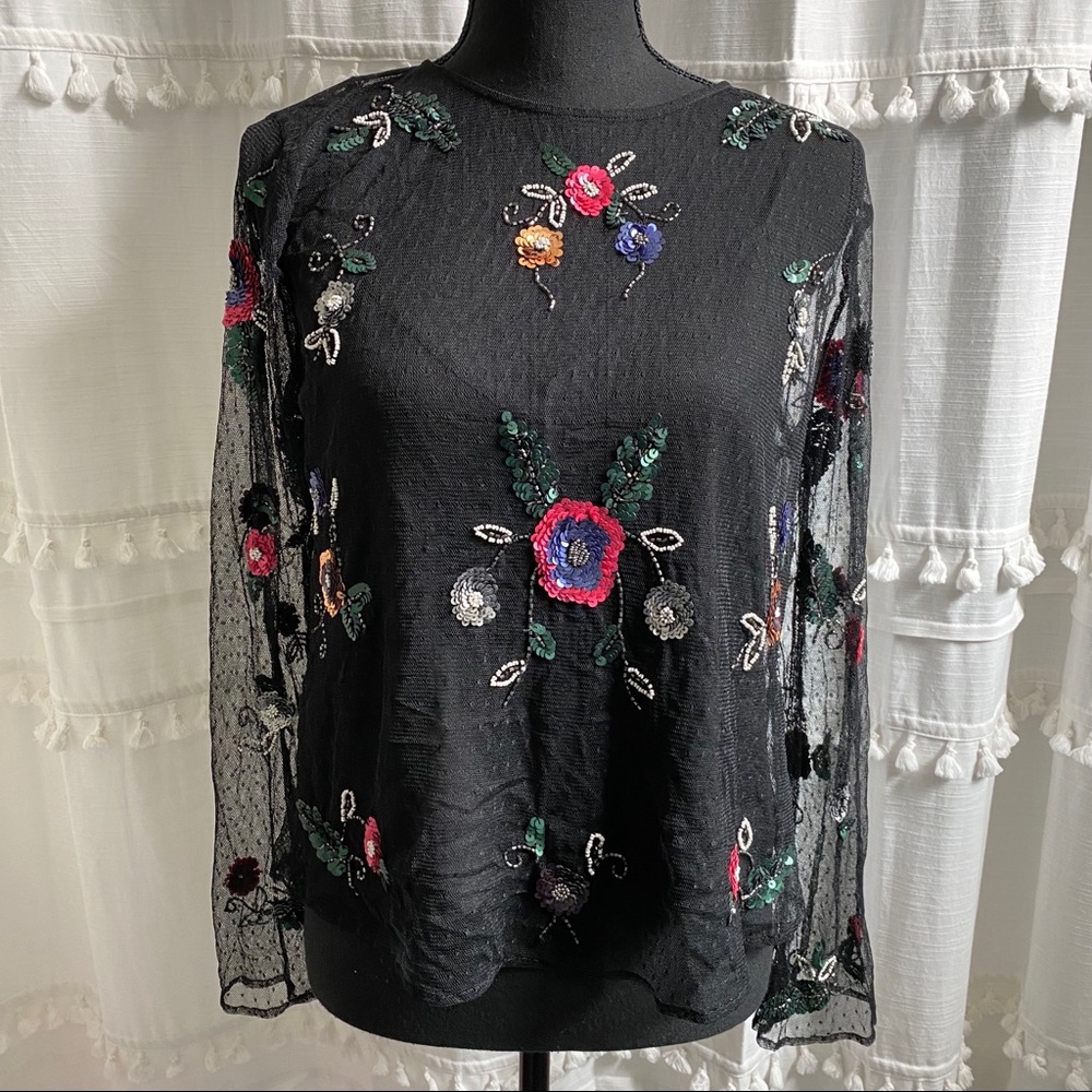 NWT Mango Suit Embroidered Top